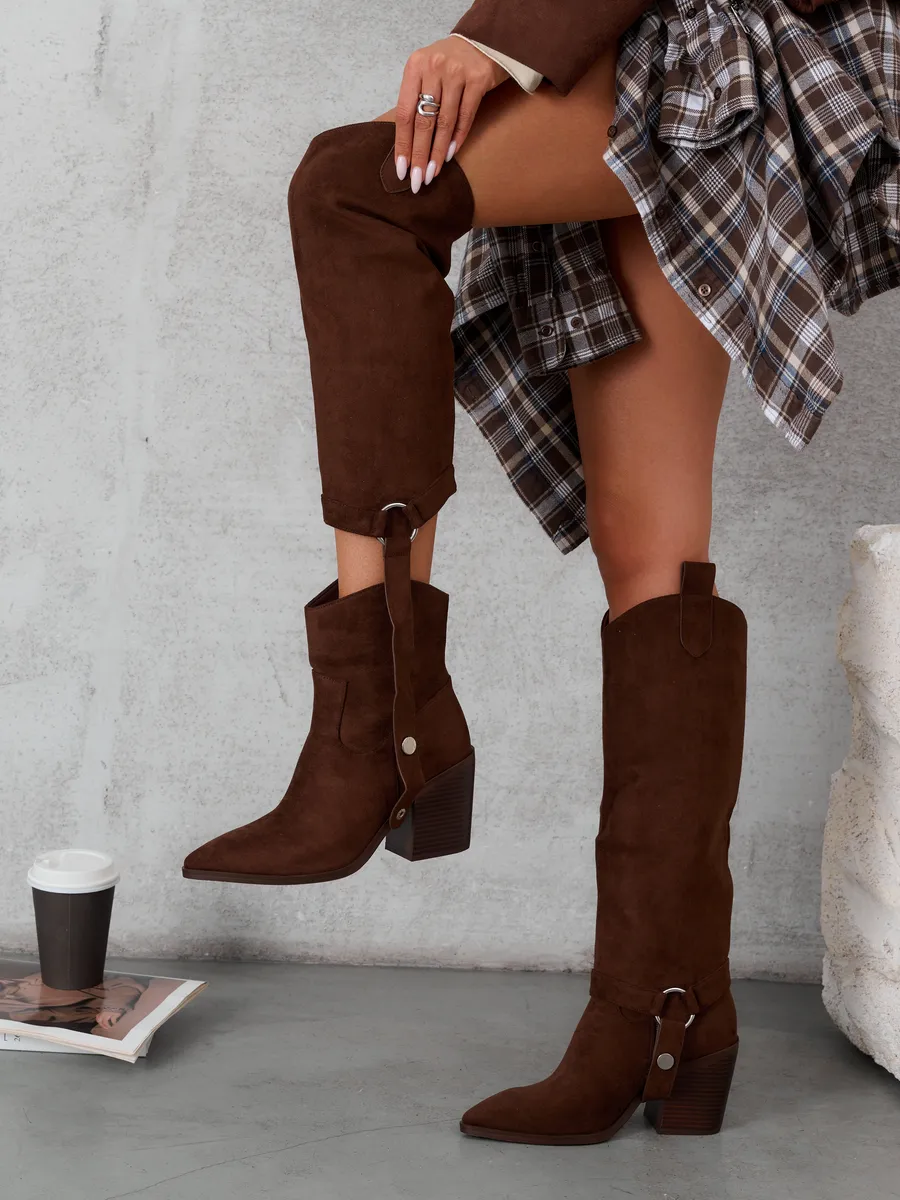 Сапоги казаки высокие демисезонные